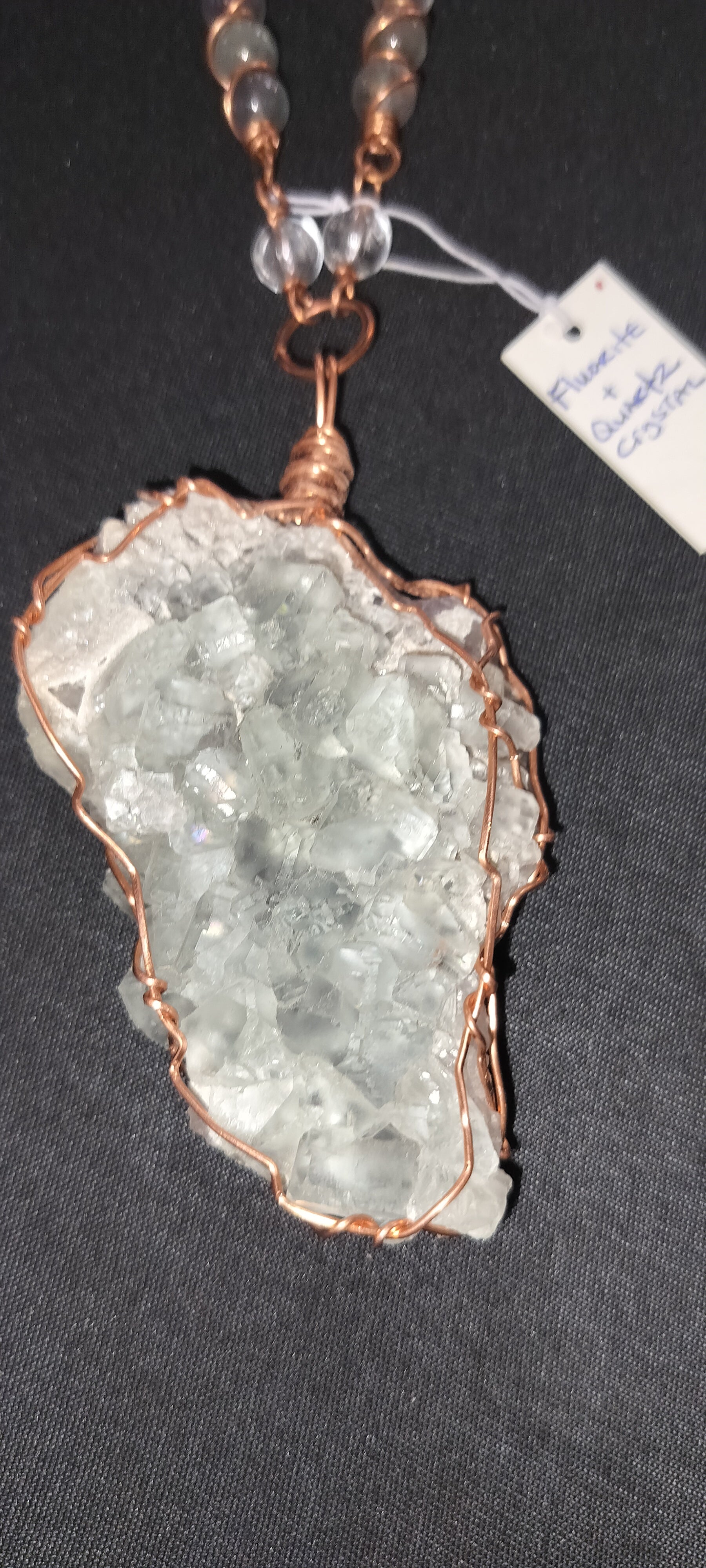 Large Fluorite Copper Links Necklace