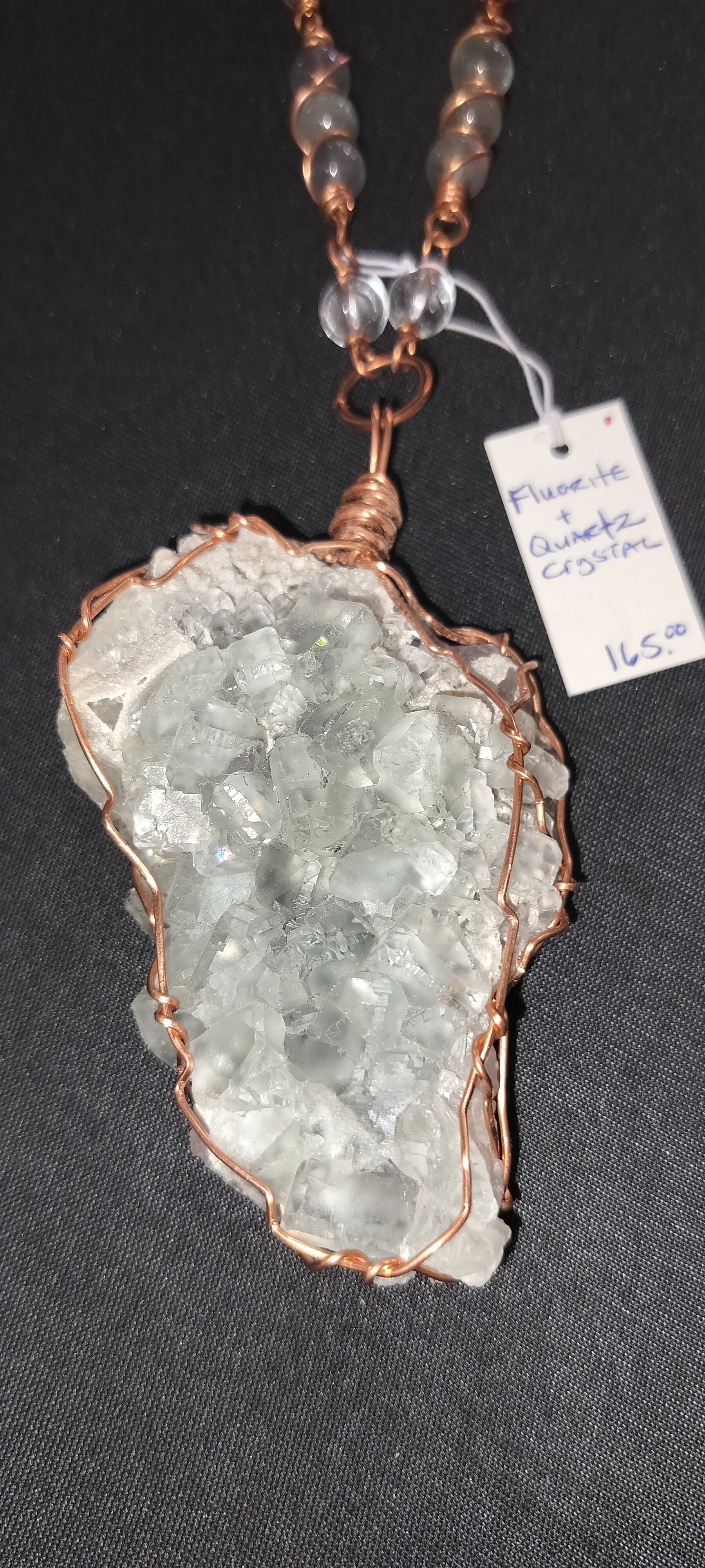 Large Fluorite Copper Links Necklace