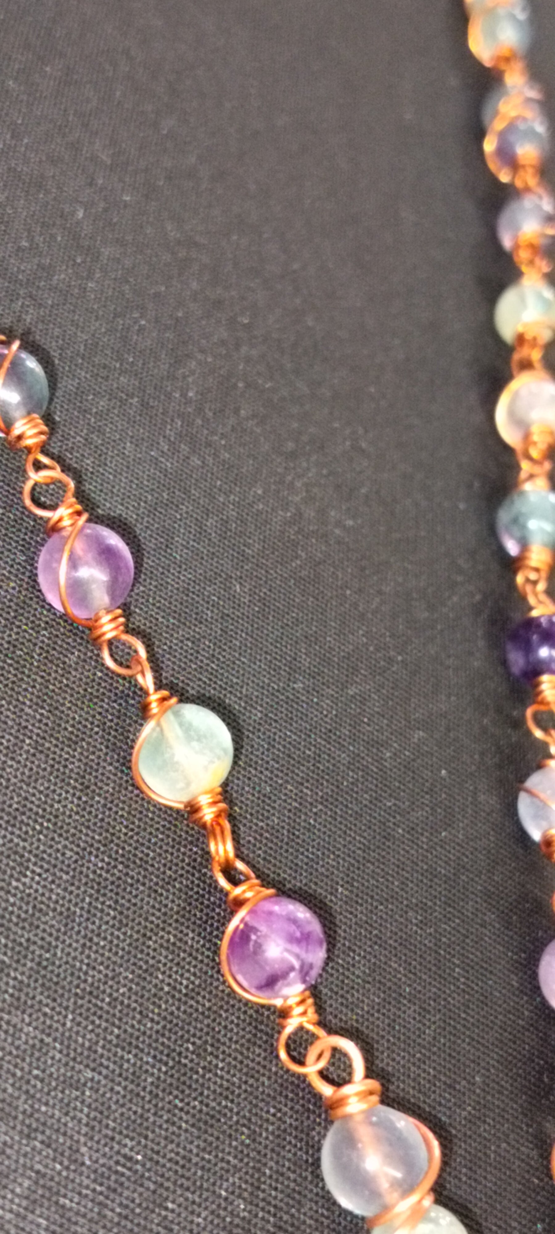 Rainbow Fluorite Copper necklace 