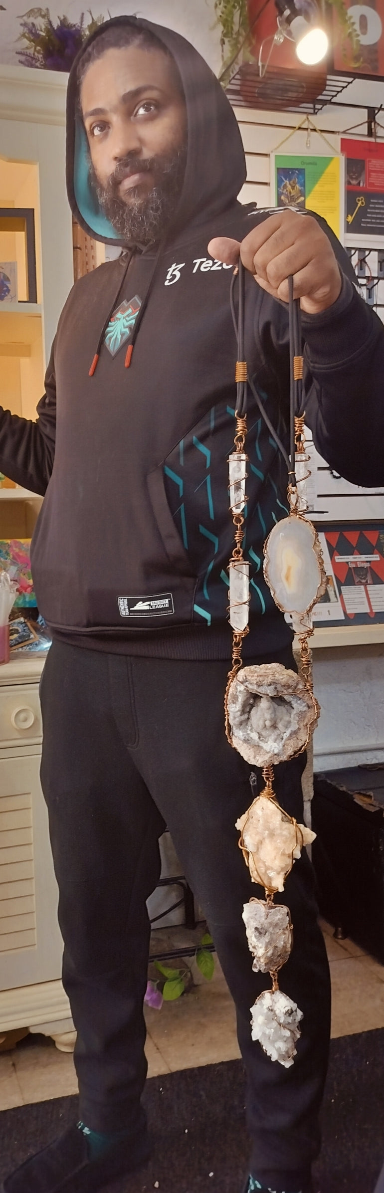 Custom Large Stones Copper Links Necklace by #FeliciaScissorHands