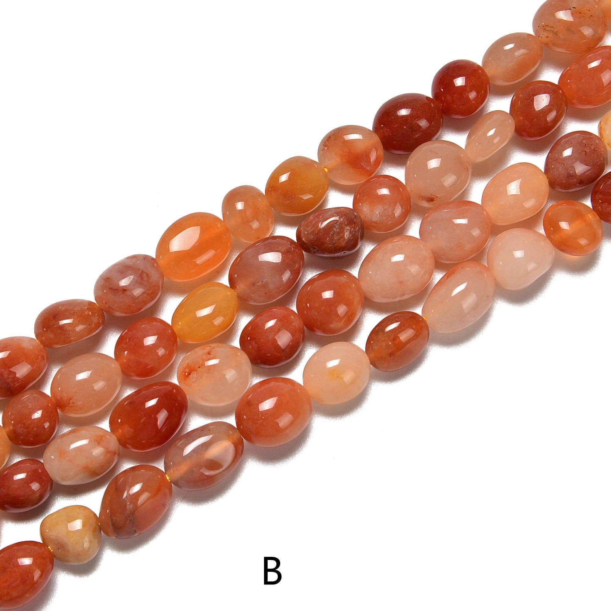 Red Aventurine Pebble Nugget Beads Approx 8x10mm 15.5'' Strand