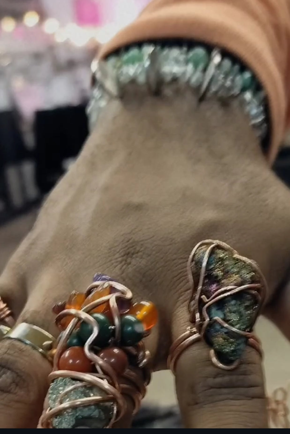 Crystal Cluster Ring: ROOT, SACRAL & SOLAR PLEXUS CHAKRA STONES