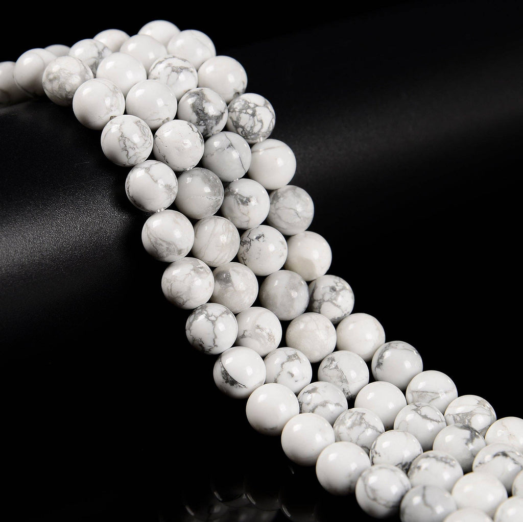 White Howlite 8mm Round Beads  15.5" Strand: 8mmat Enchanted Jewelz Empire Metaphysical Store in Ft Lauderdale South Florida Broward
