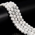White Howlite 8mm Round Beads  15.5" Strand: 8mmat Enchanted Jewelz Empire Metaphysical Store in Ft Lauderdale South Florida Broward