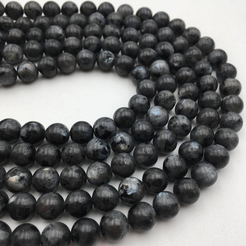 Larvikite Labradorite Round Beads  15.5" Strand: 8mm
