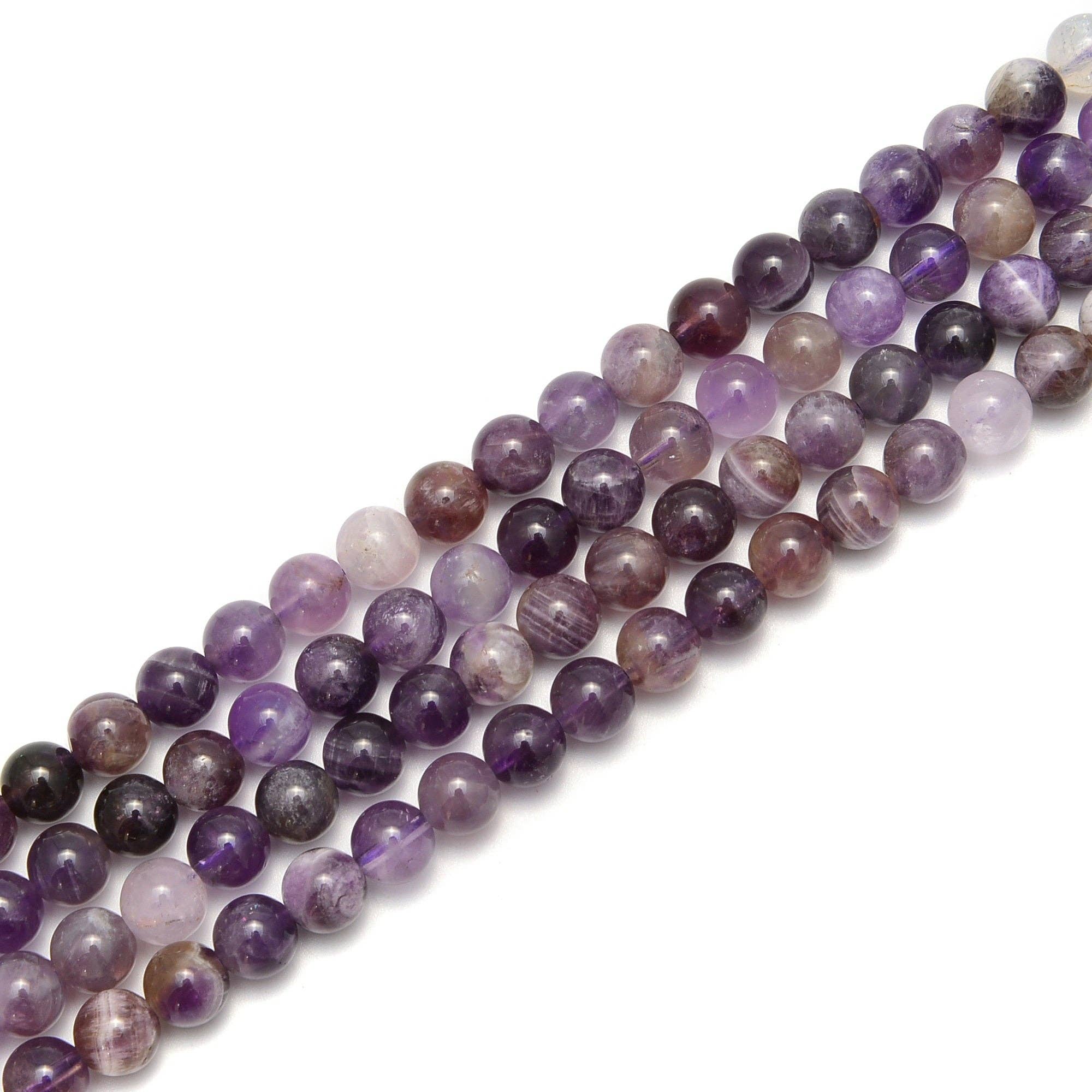 Multi-Color Amethyst 8mm Round Beads 15.5" Strand: 8mm