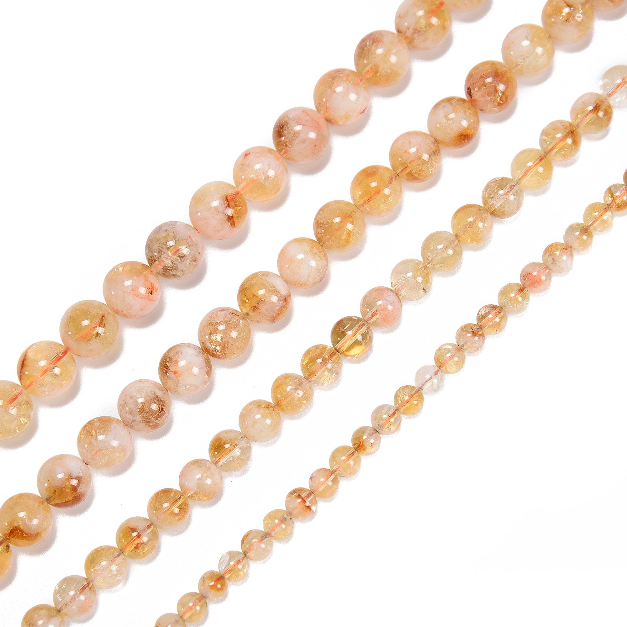Natural Citrine Round Beads 15.5'' Strand: 8
