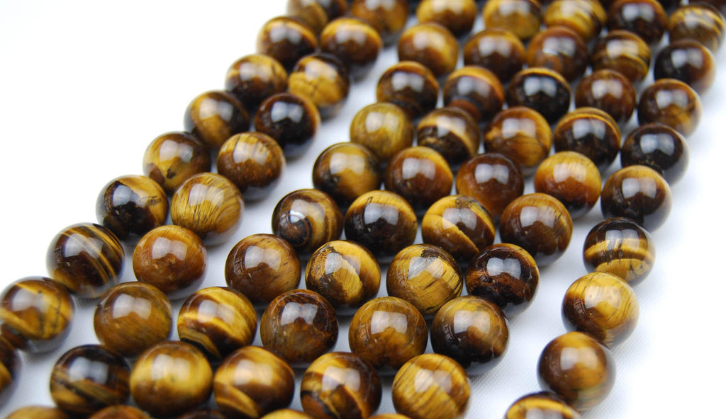 Yellow Tiger Eye 8mm Round Beads 15.5" Strand: 8mm