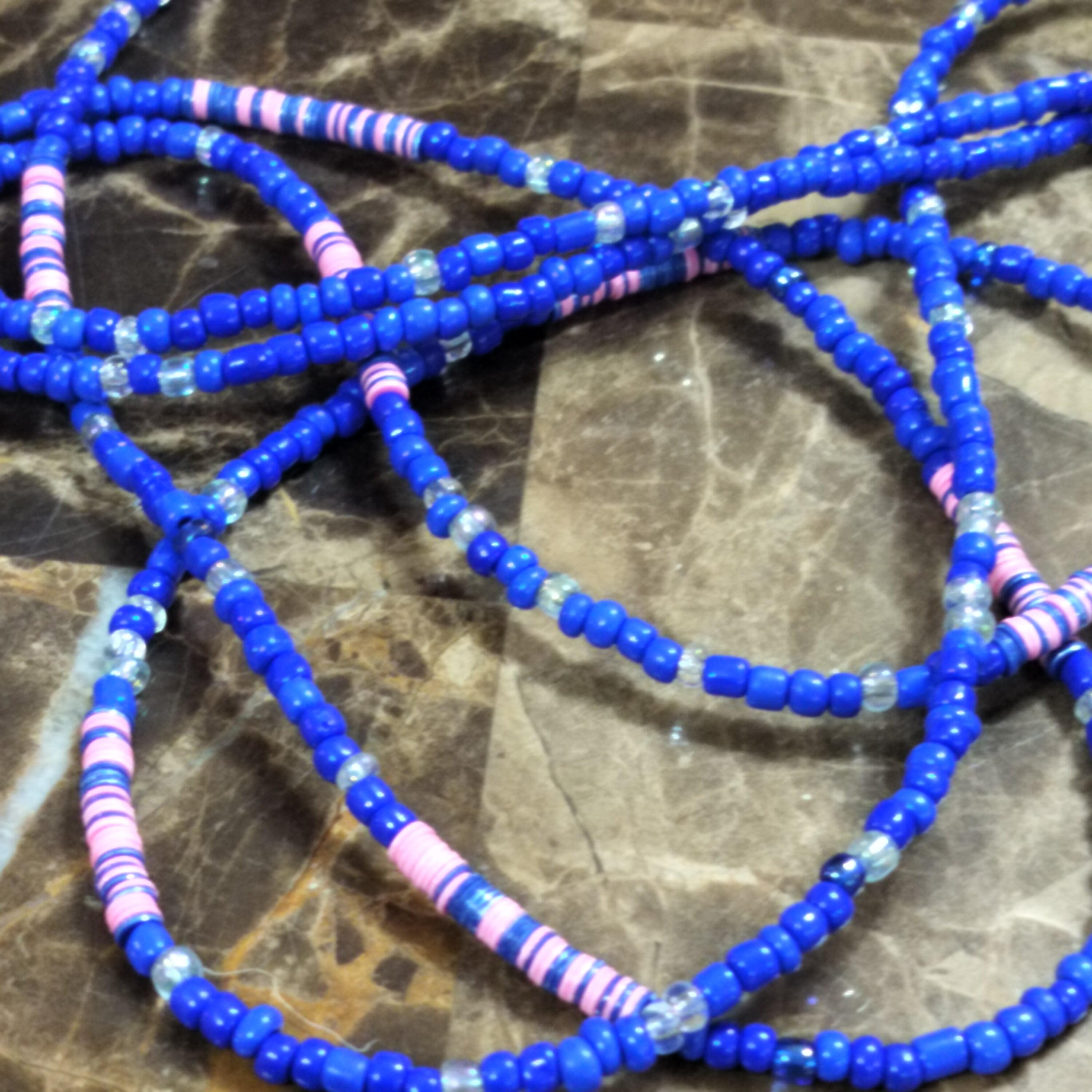 Blue and Pink Waistbeads