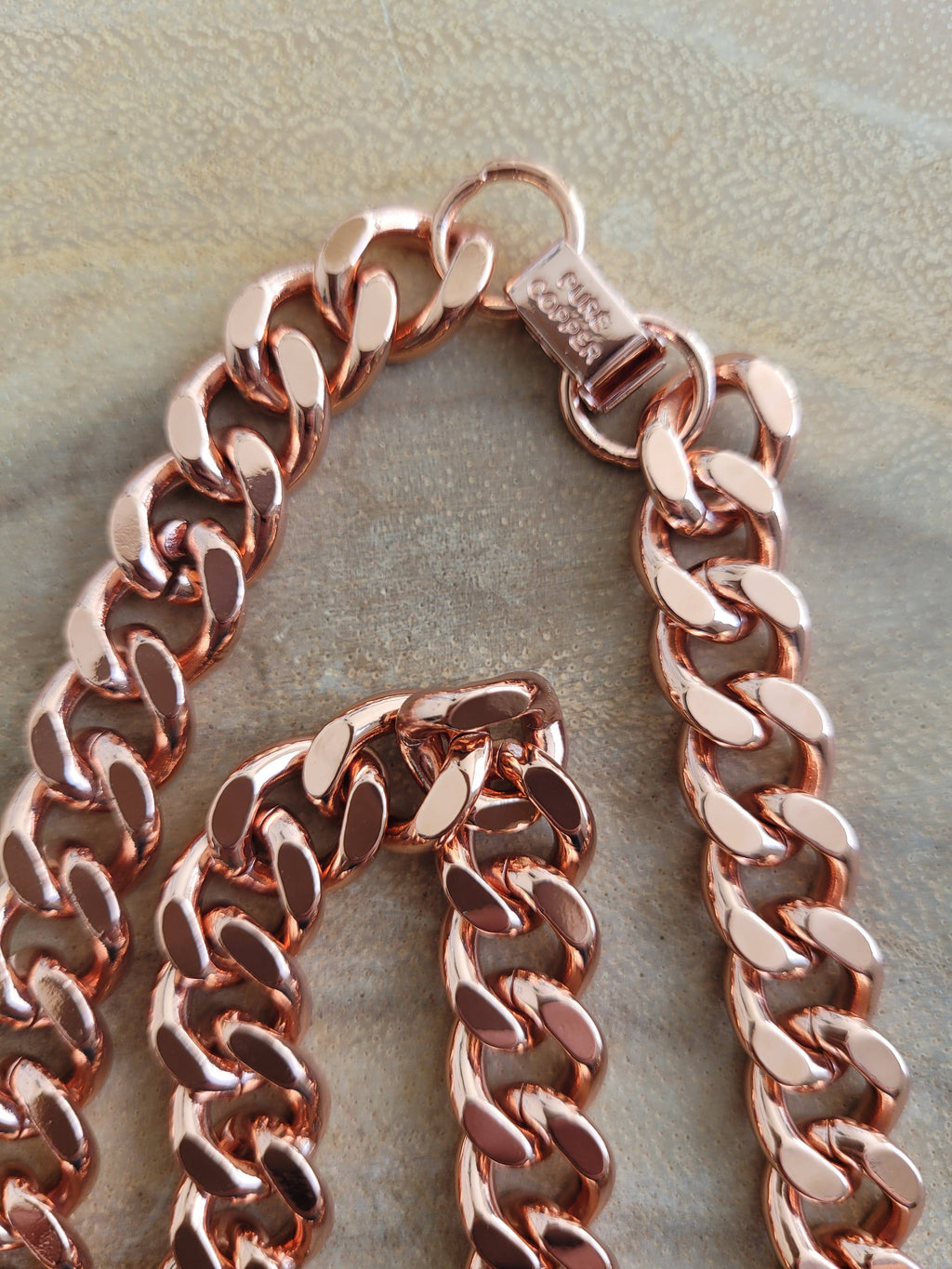 Solid Copper Cuban Chain Curb Link 24" Heavy Necklace