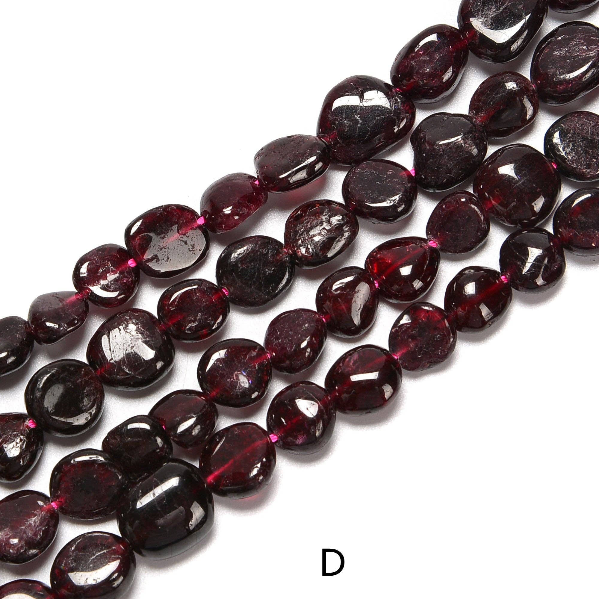 Garnet Pebble Nugget Beads Approx 8x10mm 15.5'' Strand