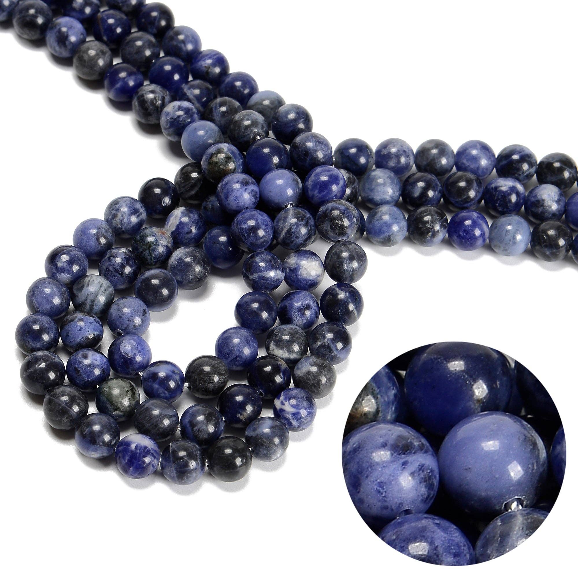 Sodalite Round Beads 15.5" Strand: 8mm
