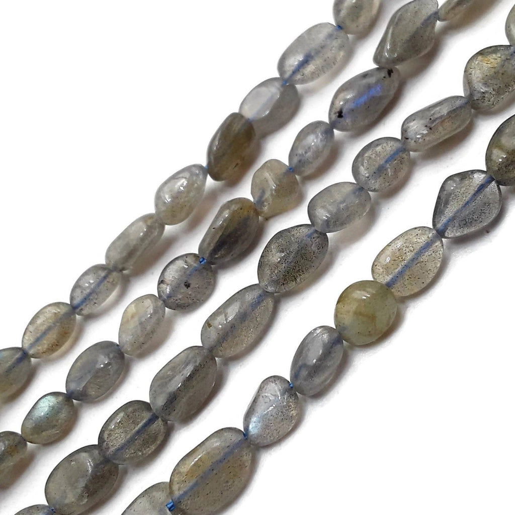 Labradorite Pebble Nugget Beads Size Approx 6-8mm 15.5" Strand