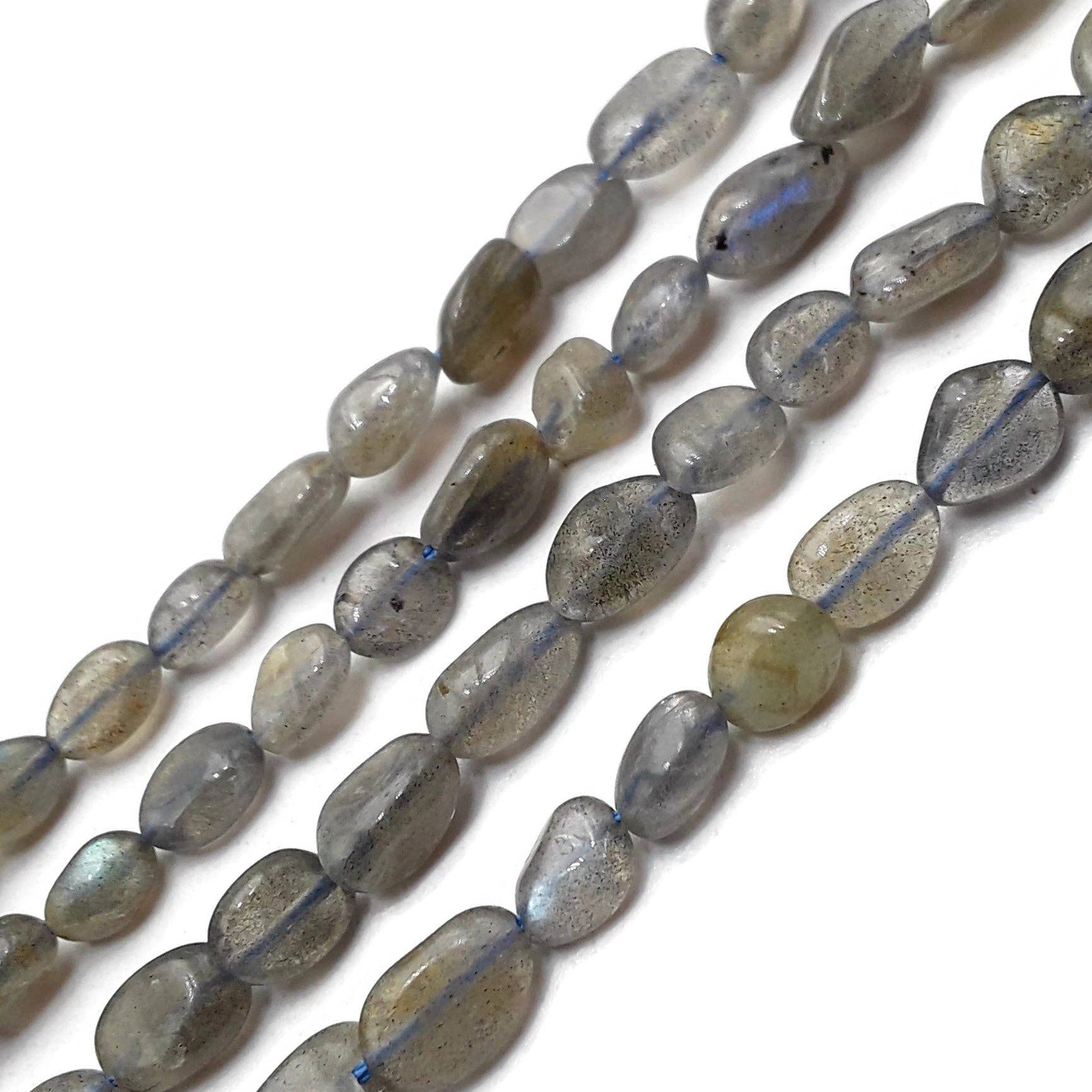 Labradorite Pebble Nugget Beads Size Approx 6-8mm 15.5" Strand