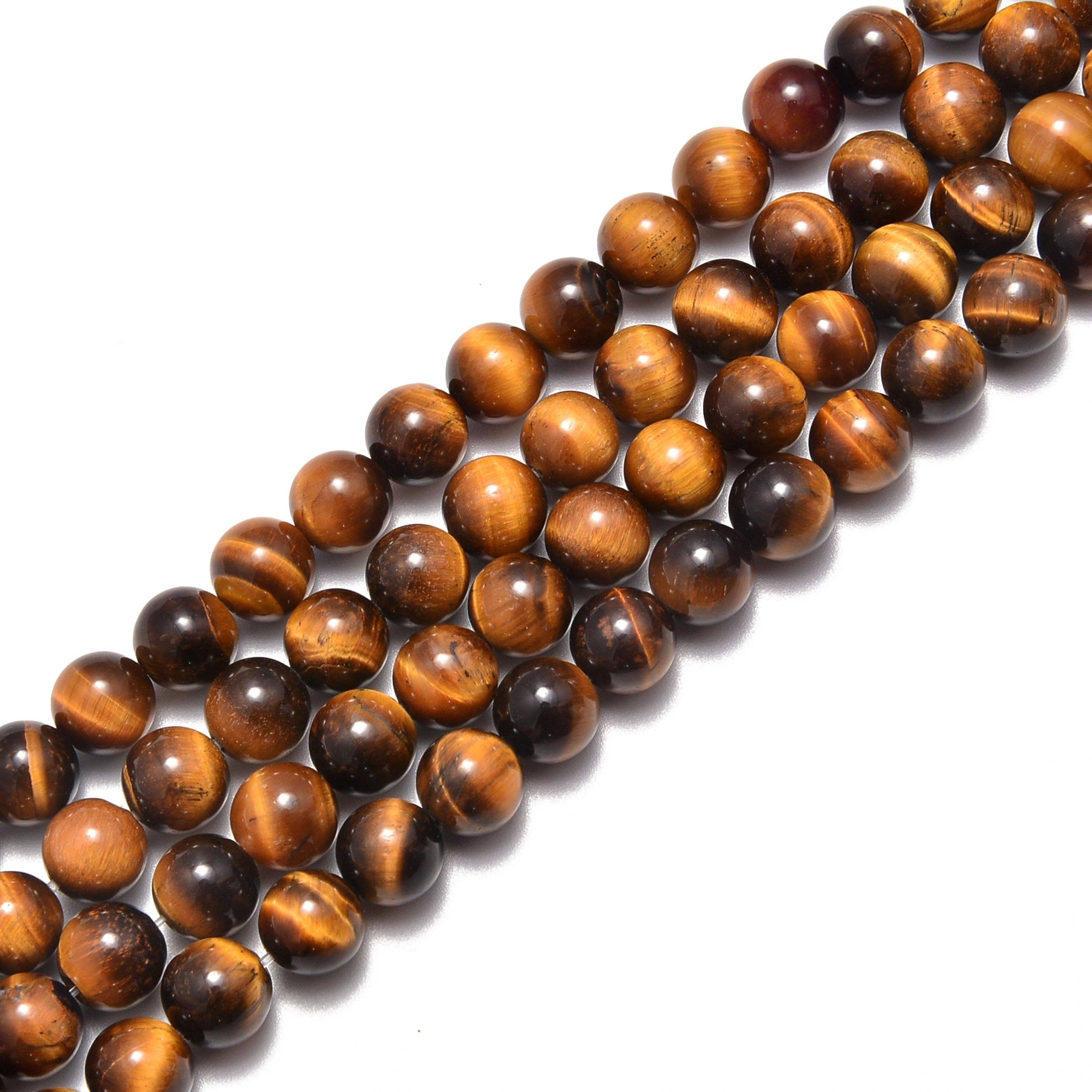 Yellow Tiger Eye 8mm Round Beads 15.5" Strand: 8mm