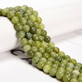 Natural Chinese Green Jade Round Beads 15.5'' Strand: 8mm