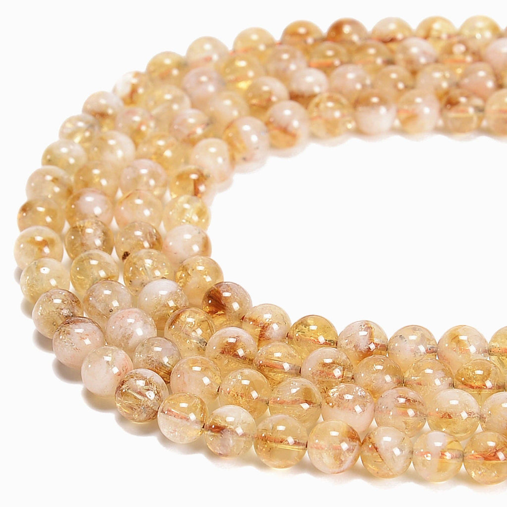 Natural Citrine Round Beads 15.5'' Strand: 8