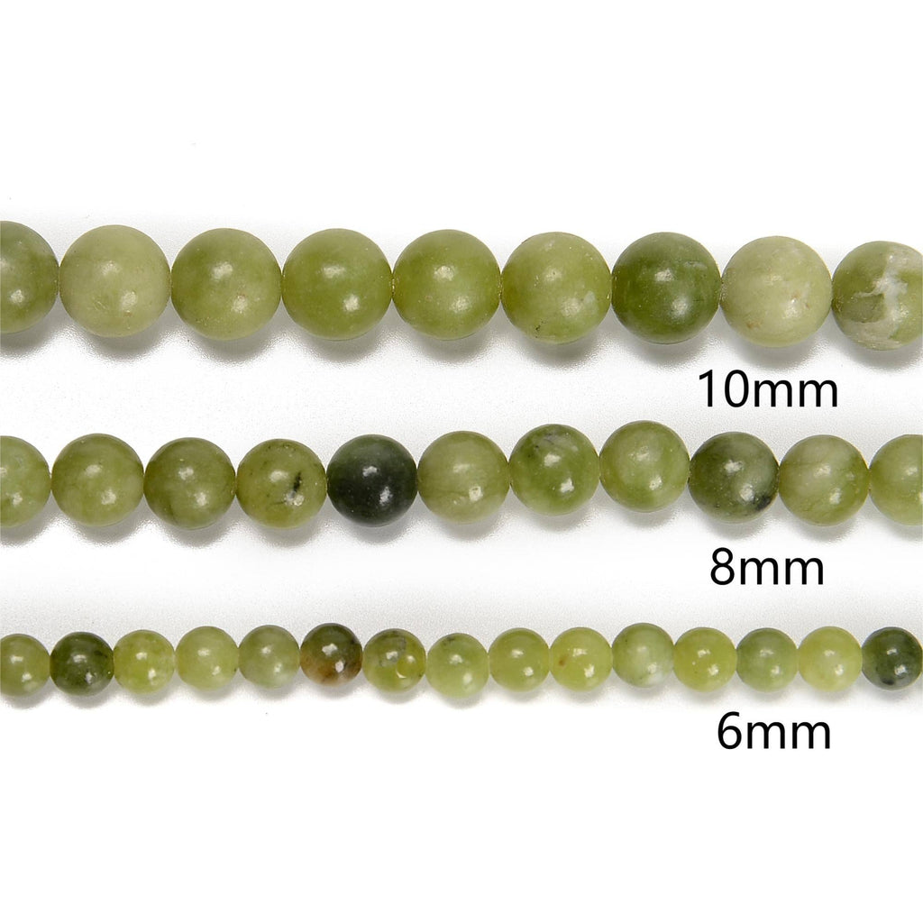 Natural Chinese Green Jade Round Beads 15.5'' Strand: 8mm
