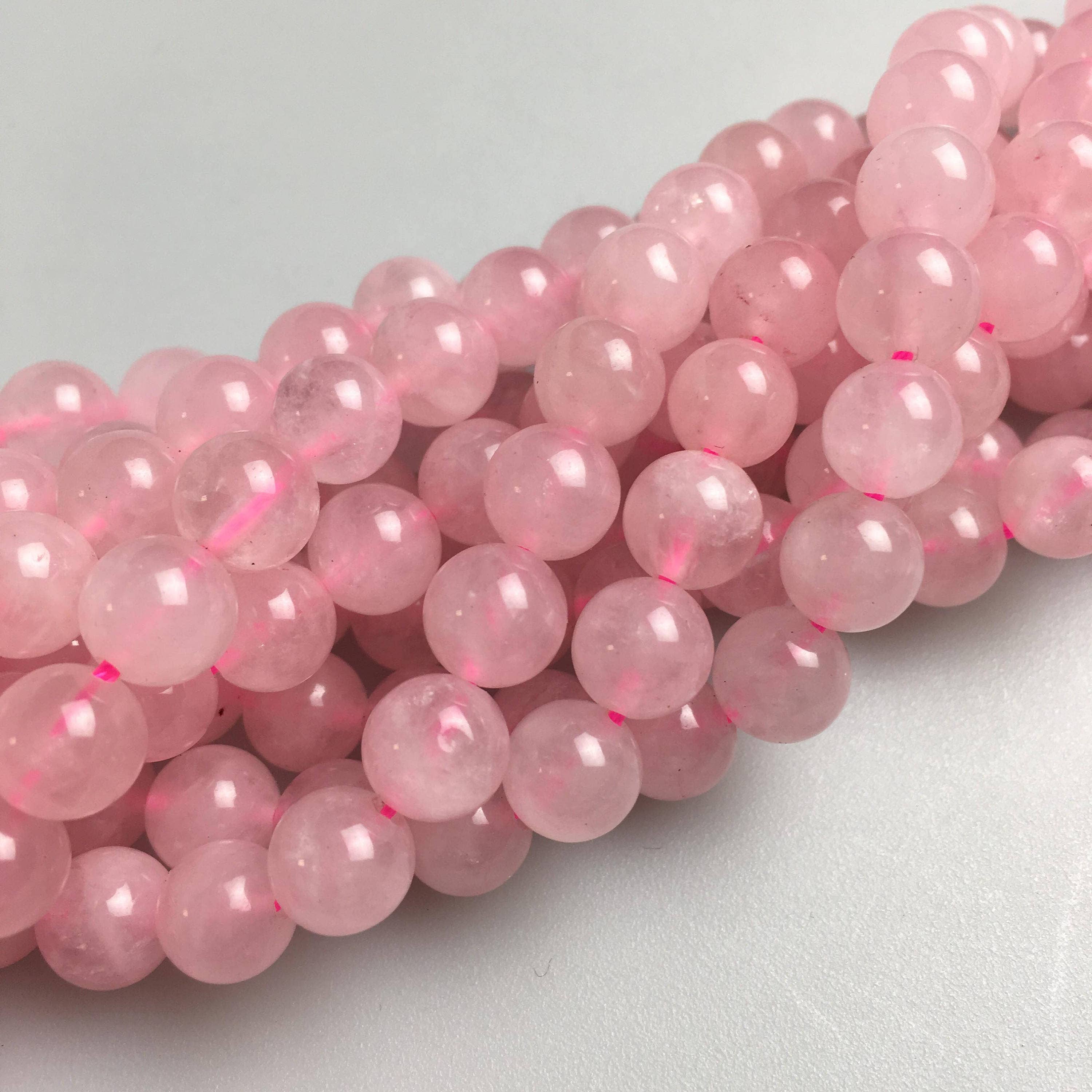 Rose Quartz Round Beads 15.5" Strand: 8mm