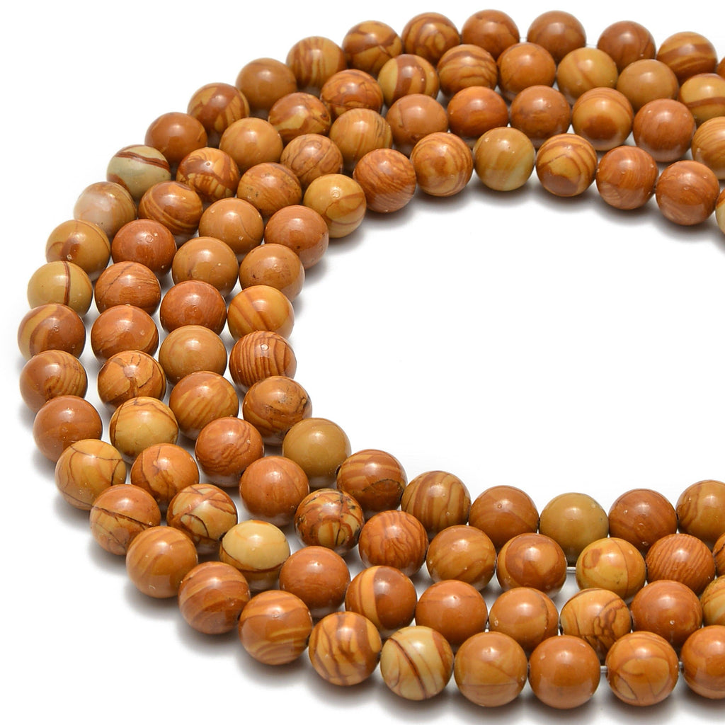 Wood Grain Jasper Round Beads 15.5'' Strand: 8mm