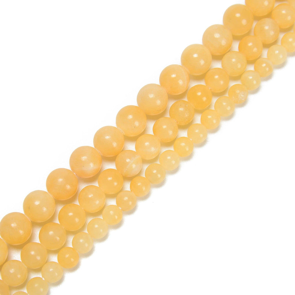 Yellow Jade Round Beads 15.5'' Strand: 8mm