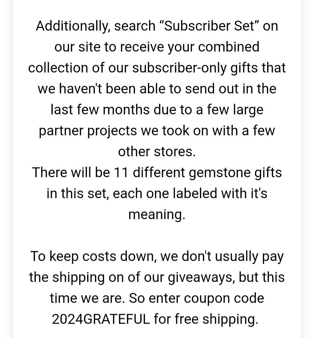 Subscribers Only: Sunstone Gift & Subscriber Set