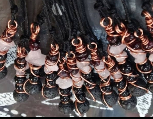 WHOLESALE: (25 count) Love, Protection & New Beginnings Copper Wrapped Necklace