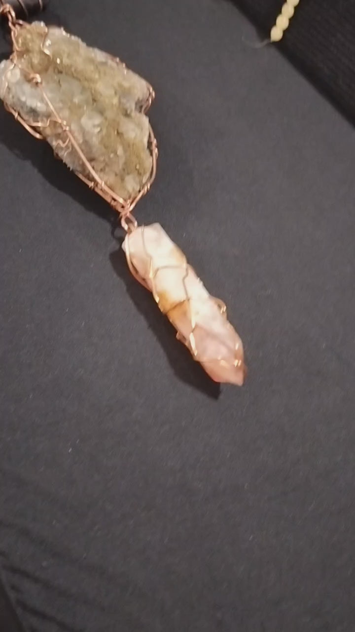 Custom Large Stones Copper Links Necklace by #FeliciaScissorHands (video)