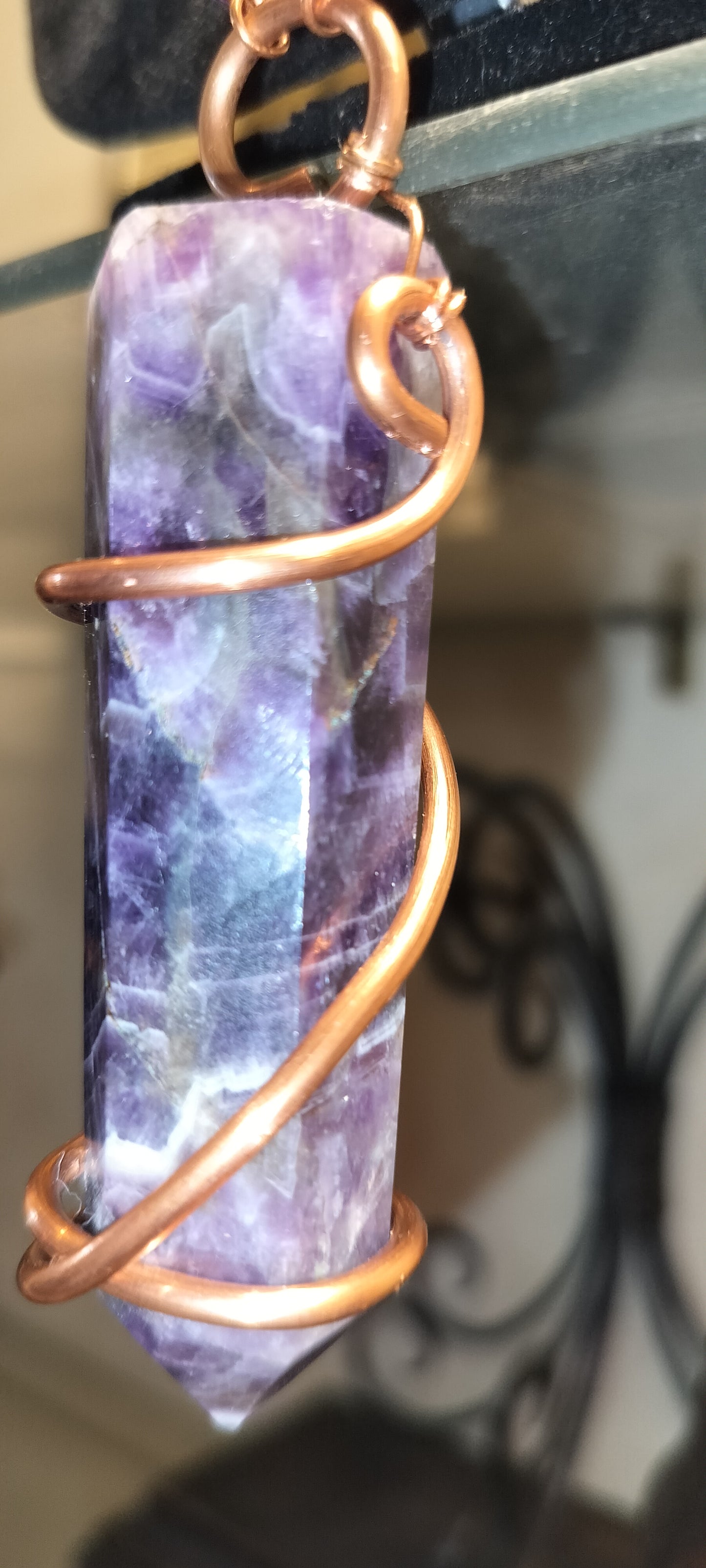 Amethyst & Sodalite Copper Link Necklace