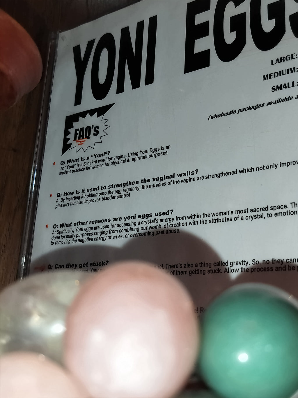 1 Size Small Yoni Egg