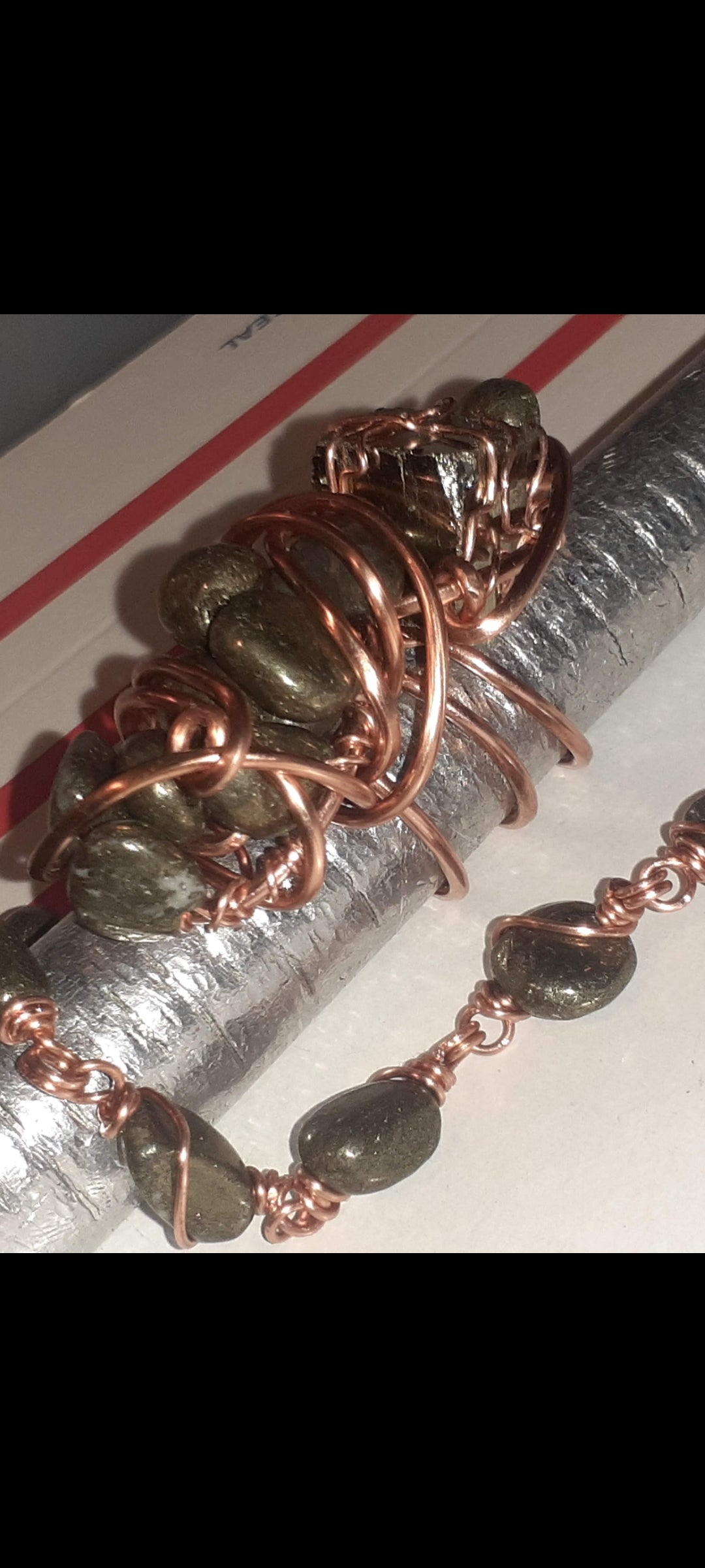 Crystal Cluster Ring: ALL PYRITE! With matching bracelet!