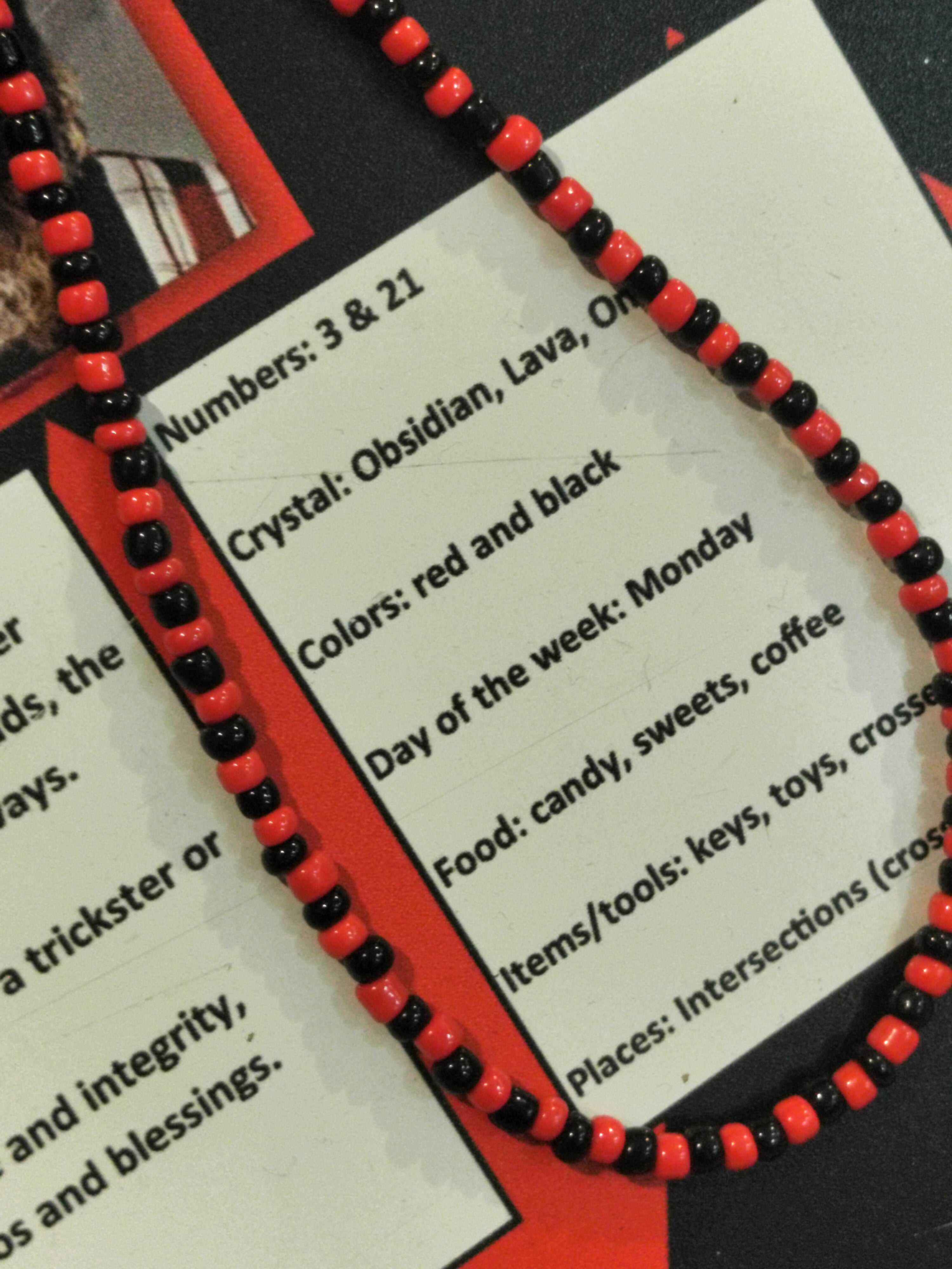 Orisa Eleke / necklace: ELEGGUA / ESU / PAPA LEGBA