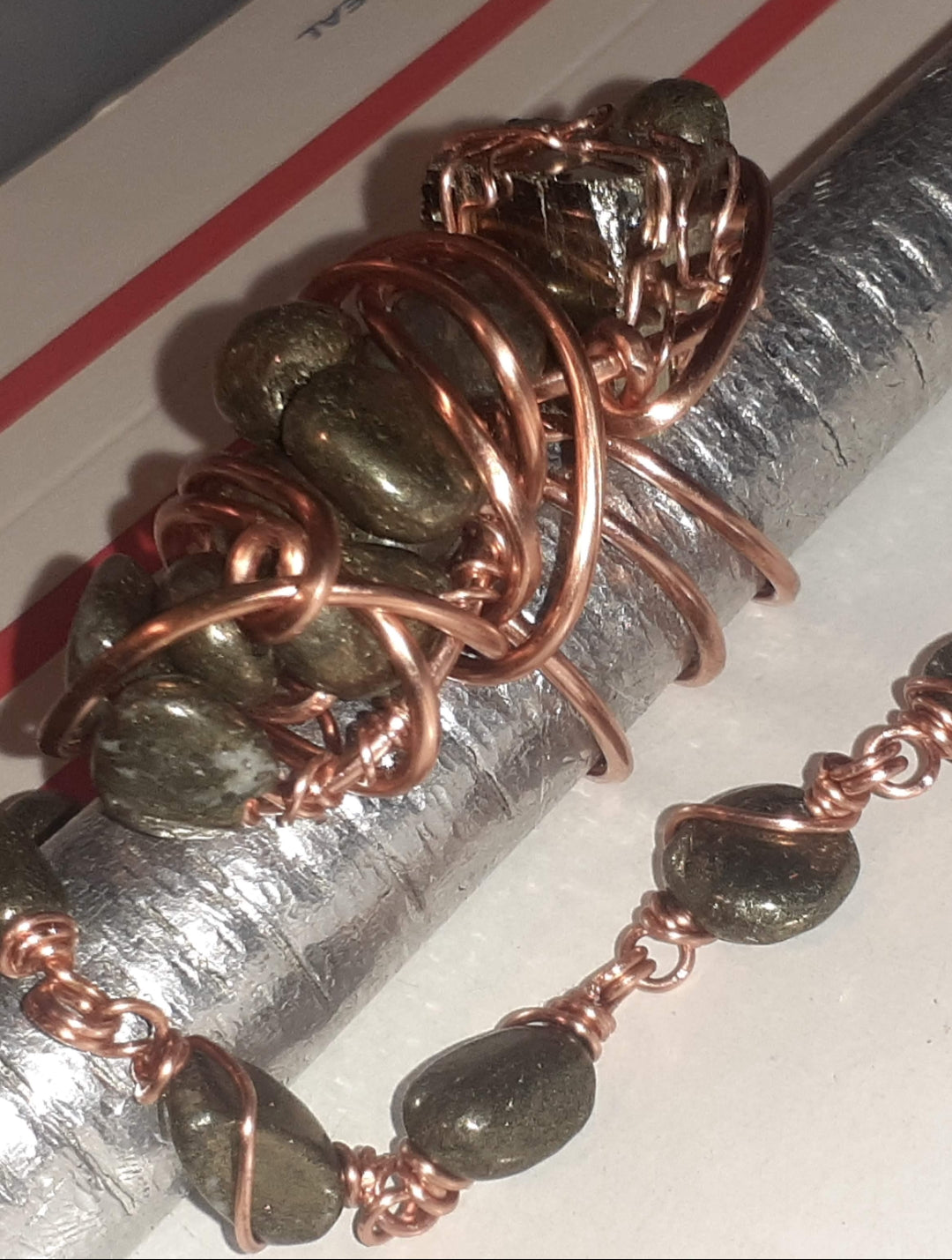 Crystal Cluster Ring: ALL PYRITE! With matching bracelet!