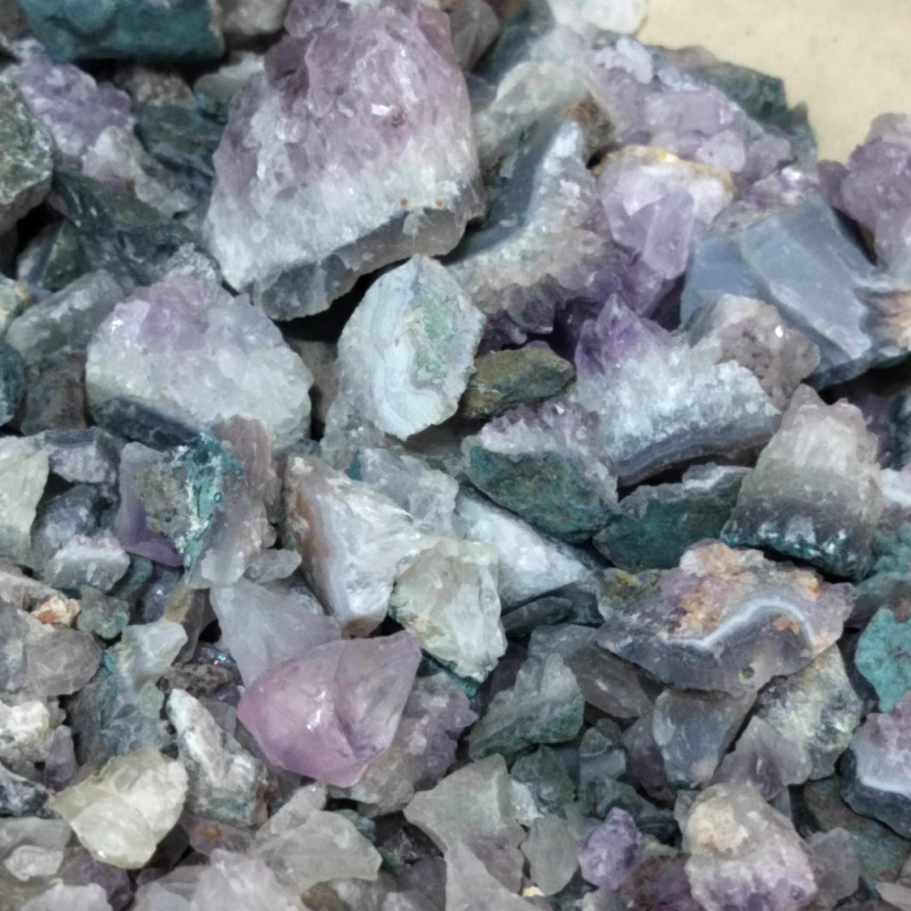 Box full of Amethyst Cluster Specimens