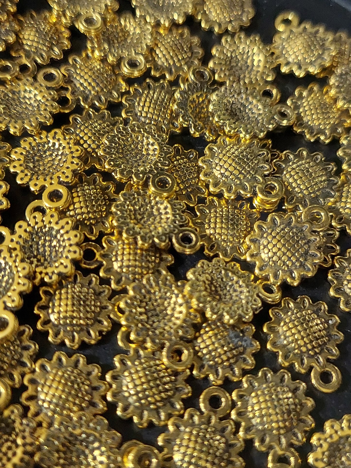 Gold-tone Sunflower Charms