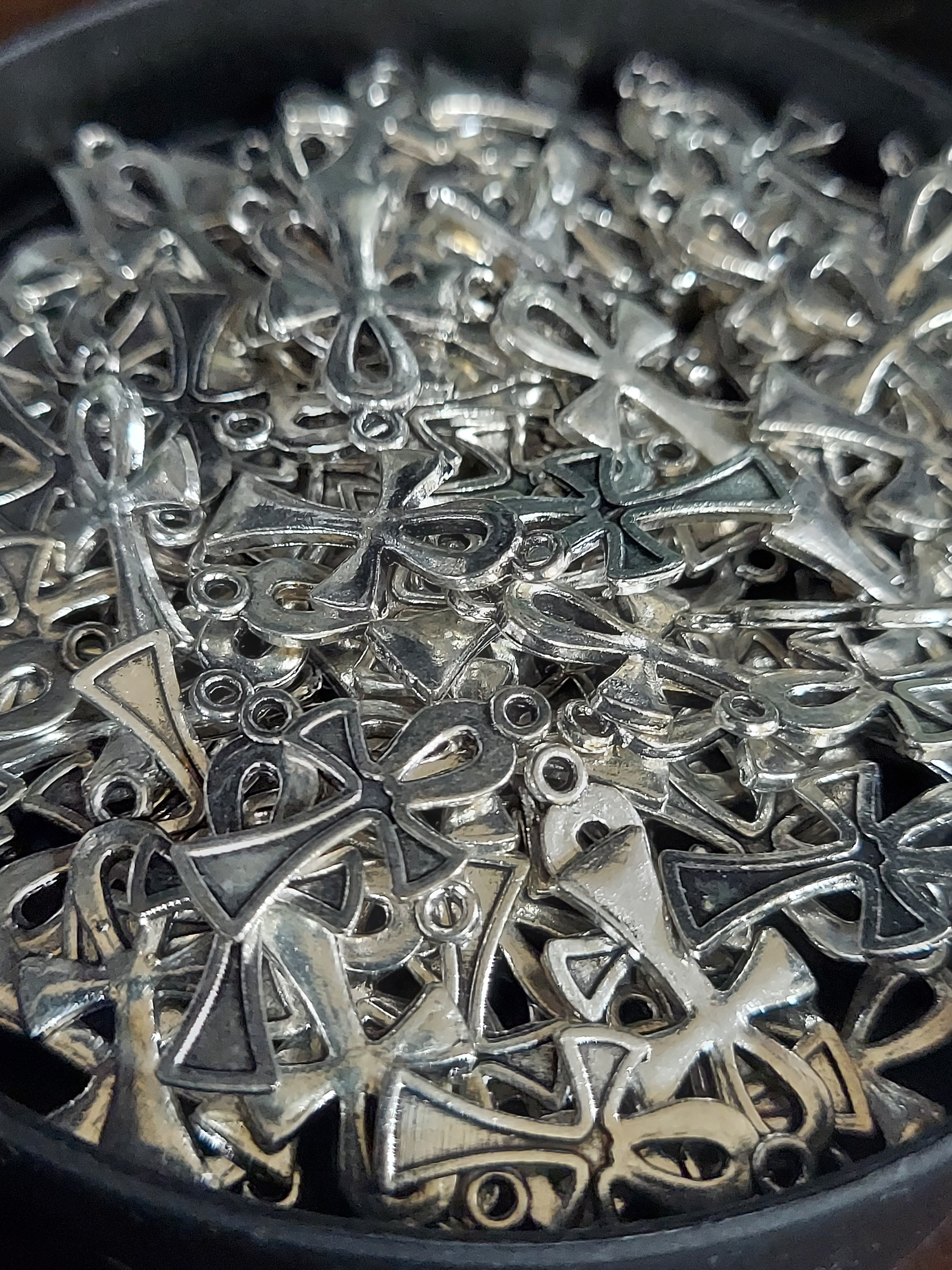 Silver-tone Ankh Charms