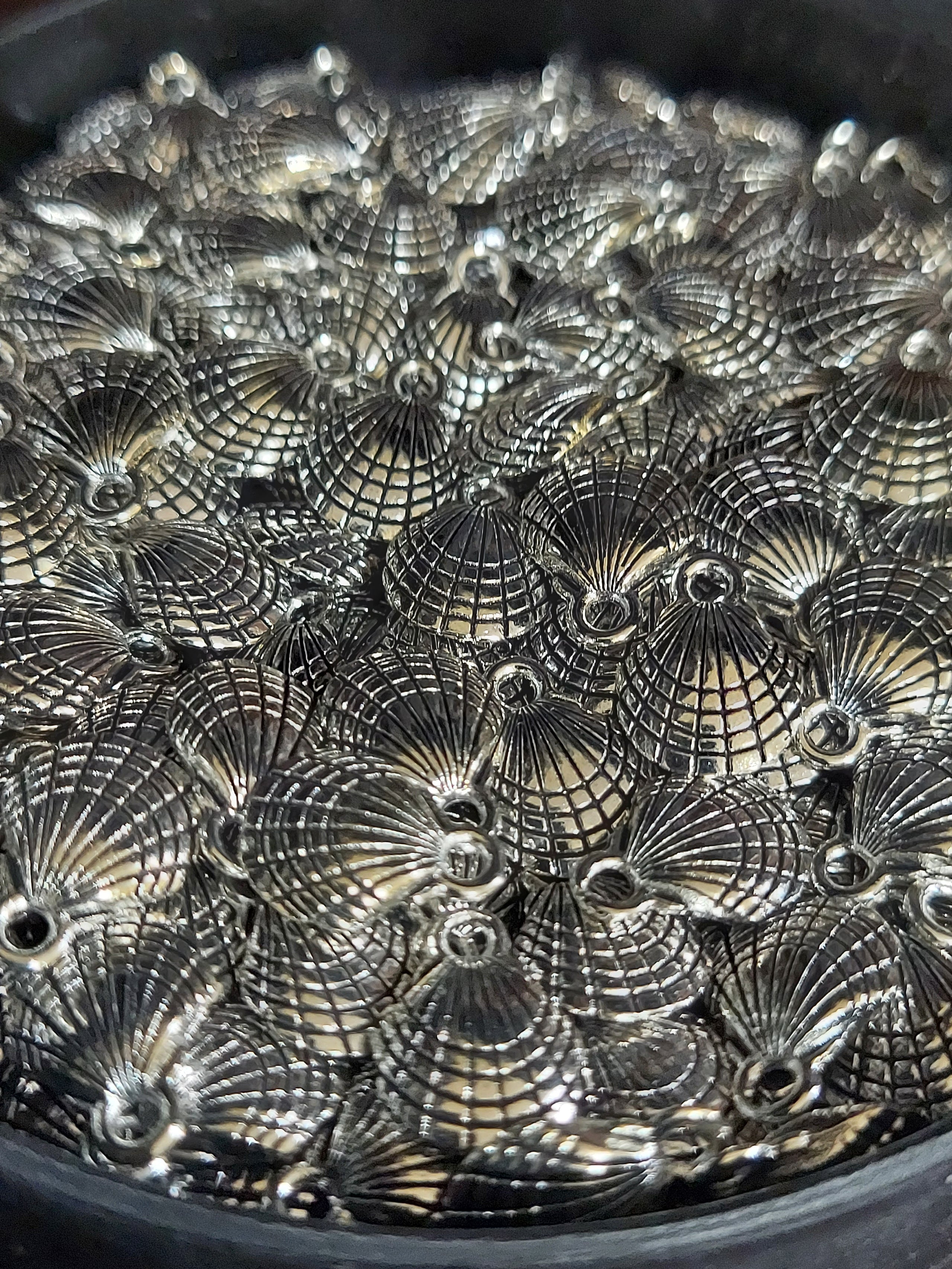 Silver-tone Clam Shell Charms