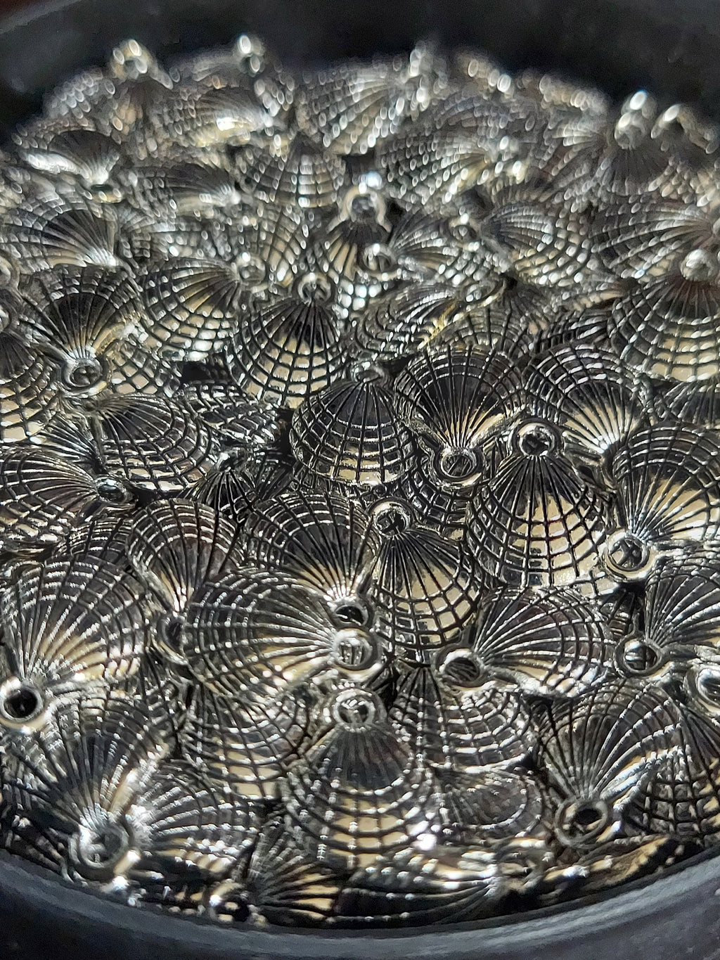 Silver-tone Clam Shell Charms