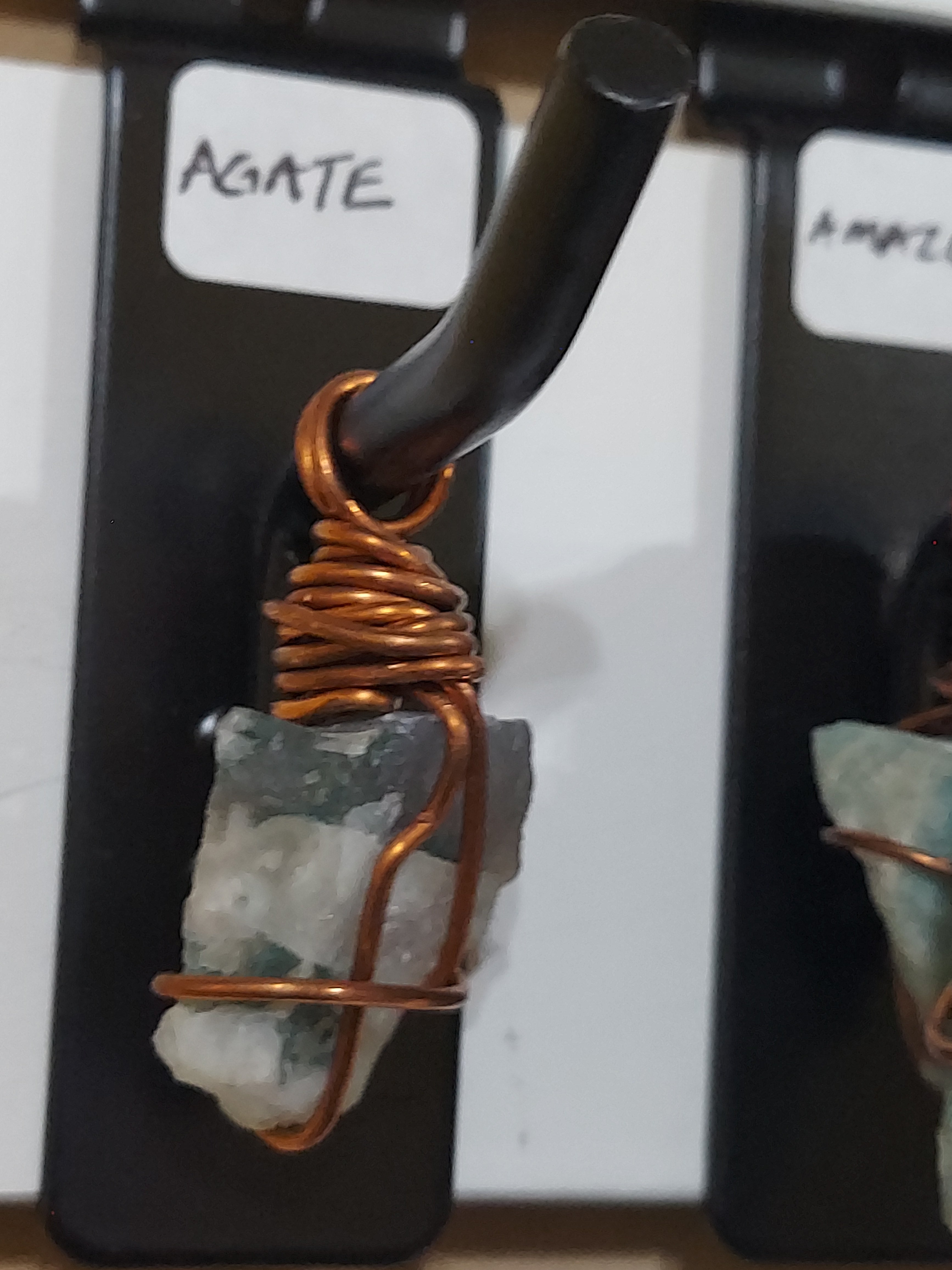 Raw Agate Pendant on Necklace Rope