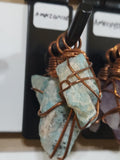 Raw Amazonite Pendant on Necklace Rope