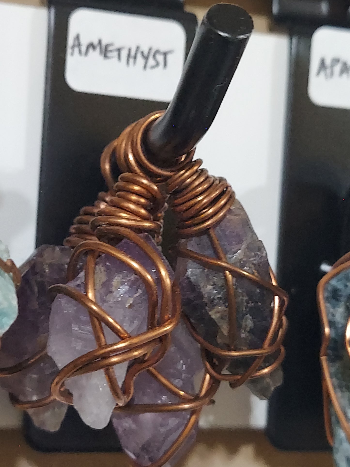 Raw Amethyst Pendant on Necklace Rope