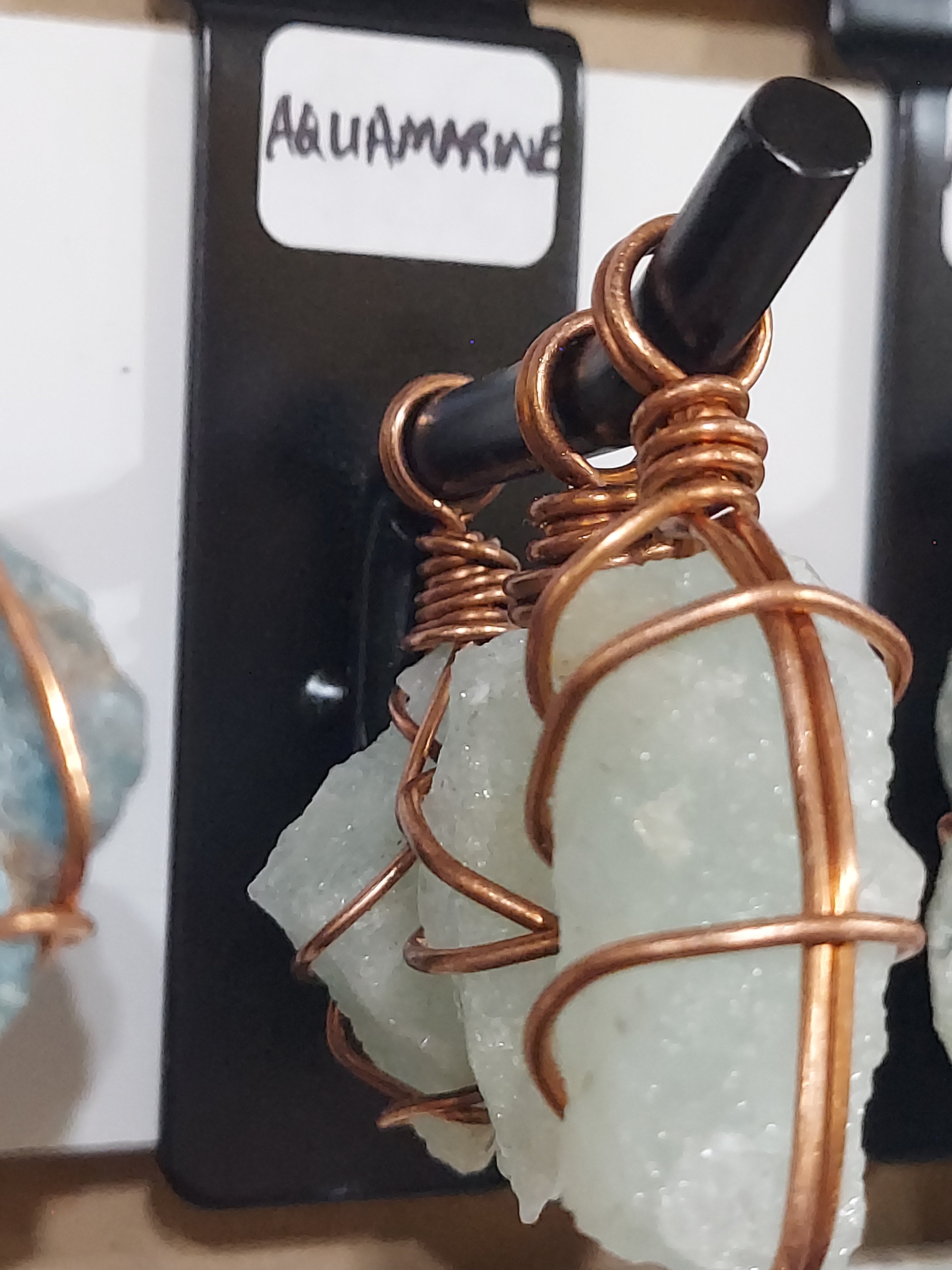 Raw Aquamarine Pendant on Necklace Rope