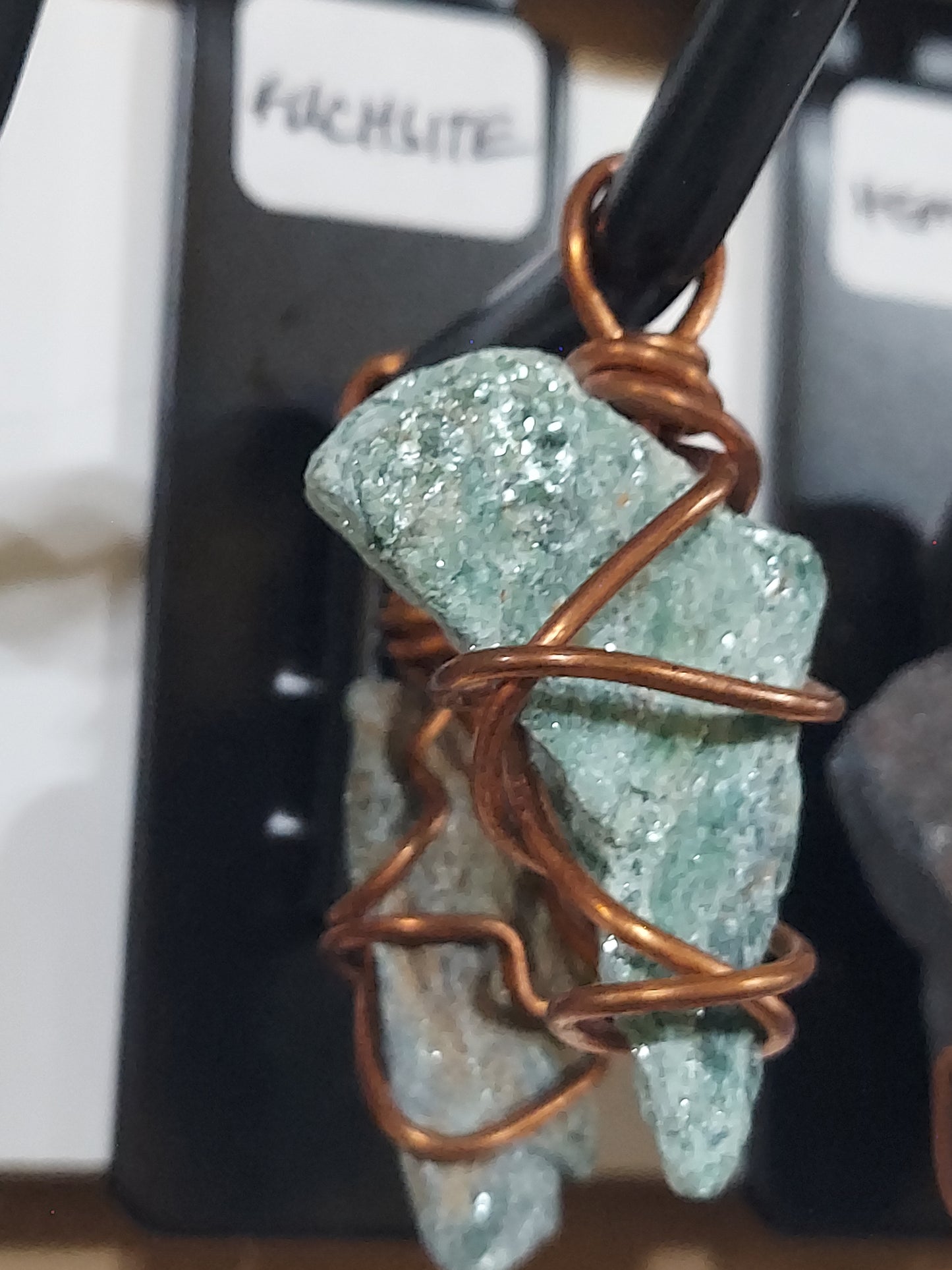 Raw Fuschite Pendant on Necklace Rope