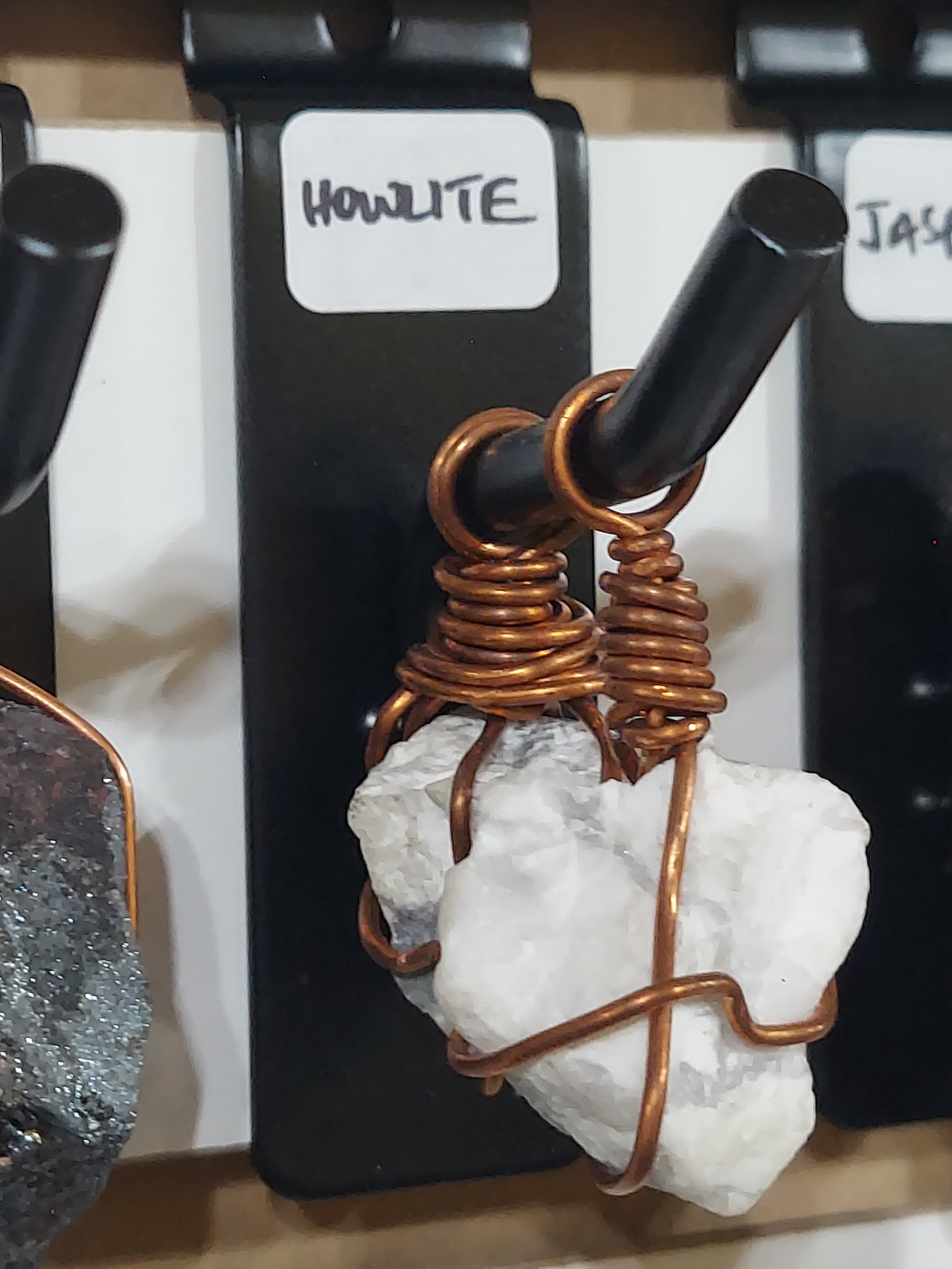 Raw Howlite Pendant on Necklace Rope