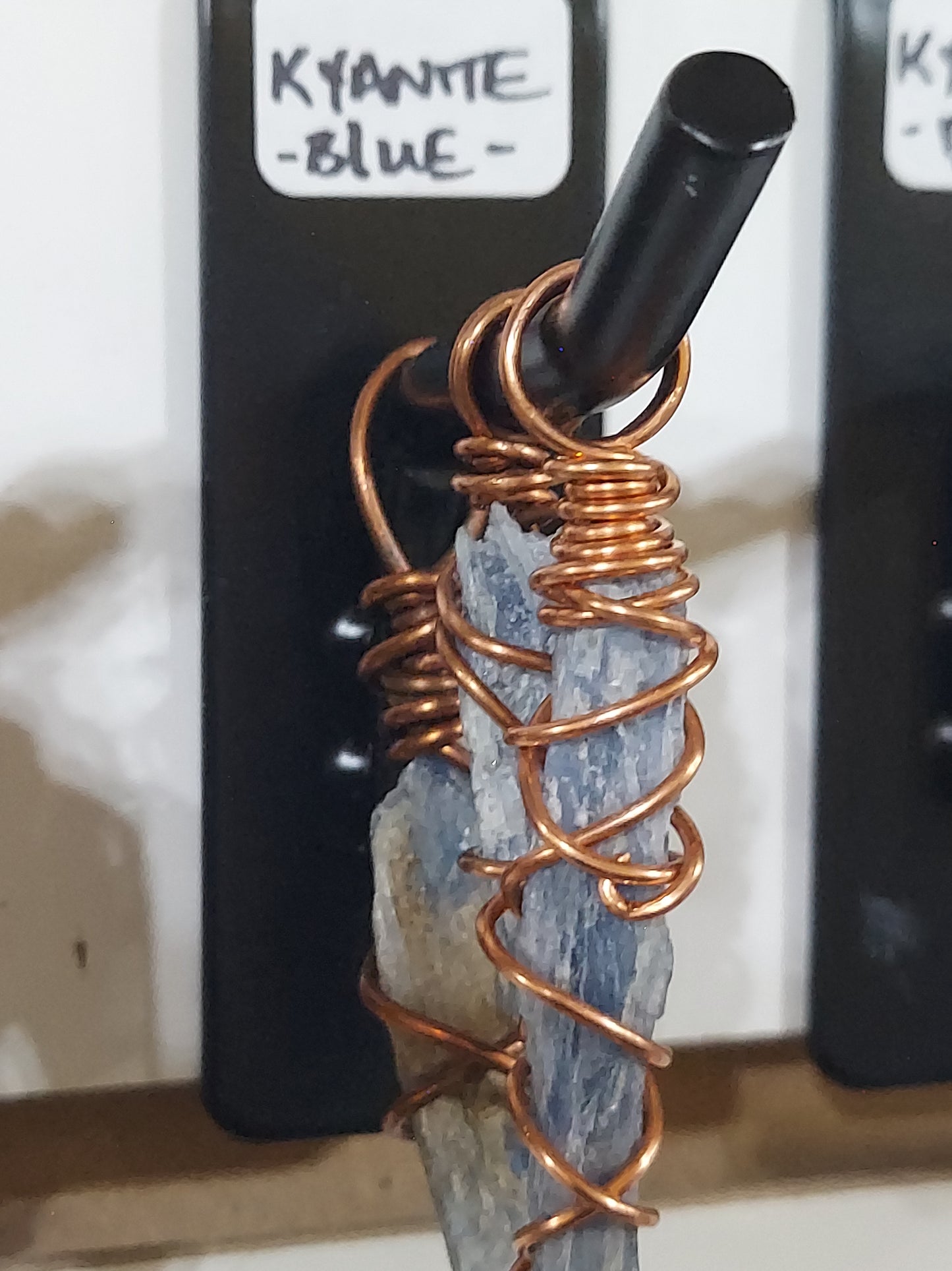 Raw Kyanite Pendant on Necklace Rope