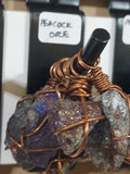 Raw Peacock Ore Pendant on Necklace Rope