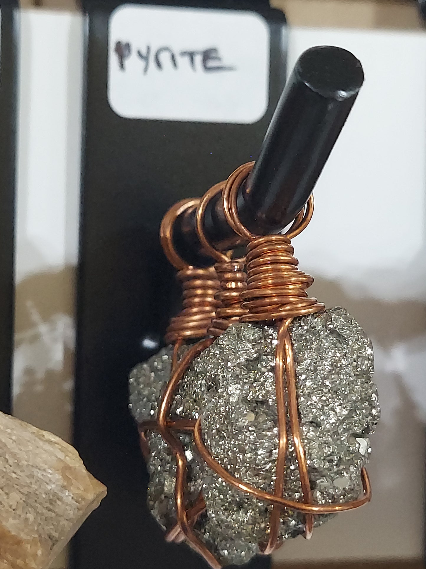 Raw Pyrite Pendant on Necklace Rope