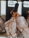 Raw Rose Quartz Crystal Pendant on Necklace Rope
