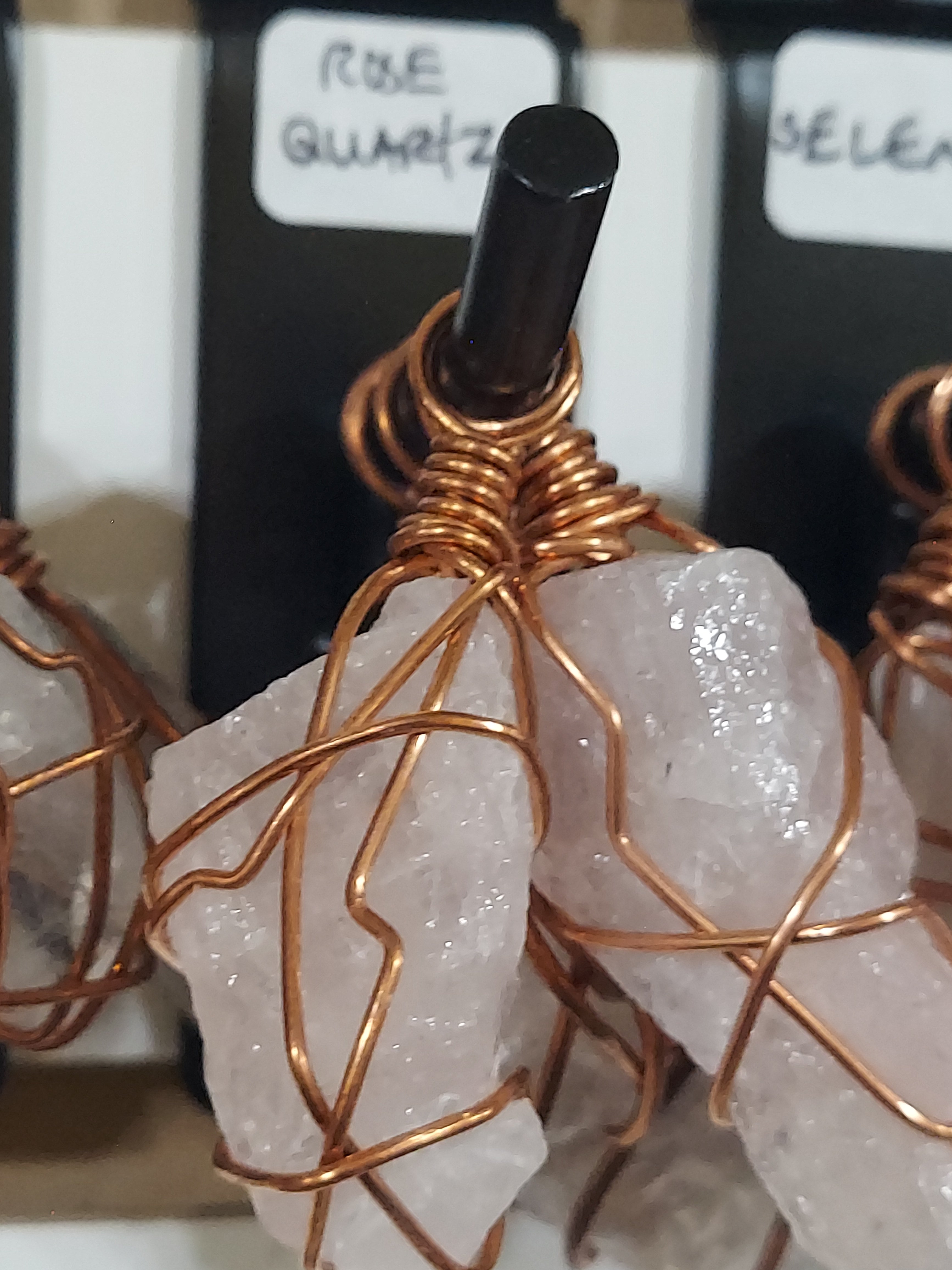 Raw Rose Quartz Crystal Pendant on Necklace Rope