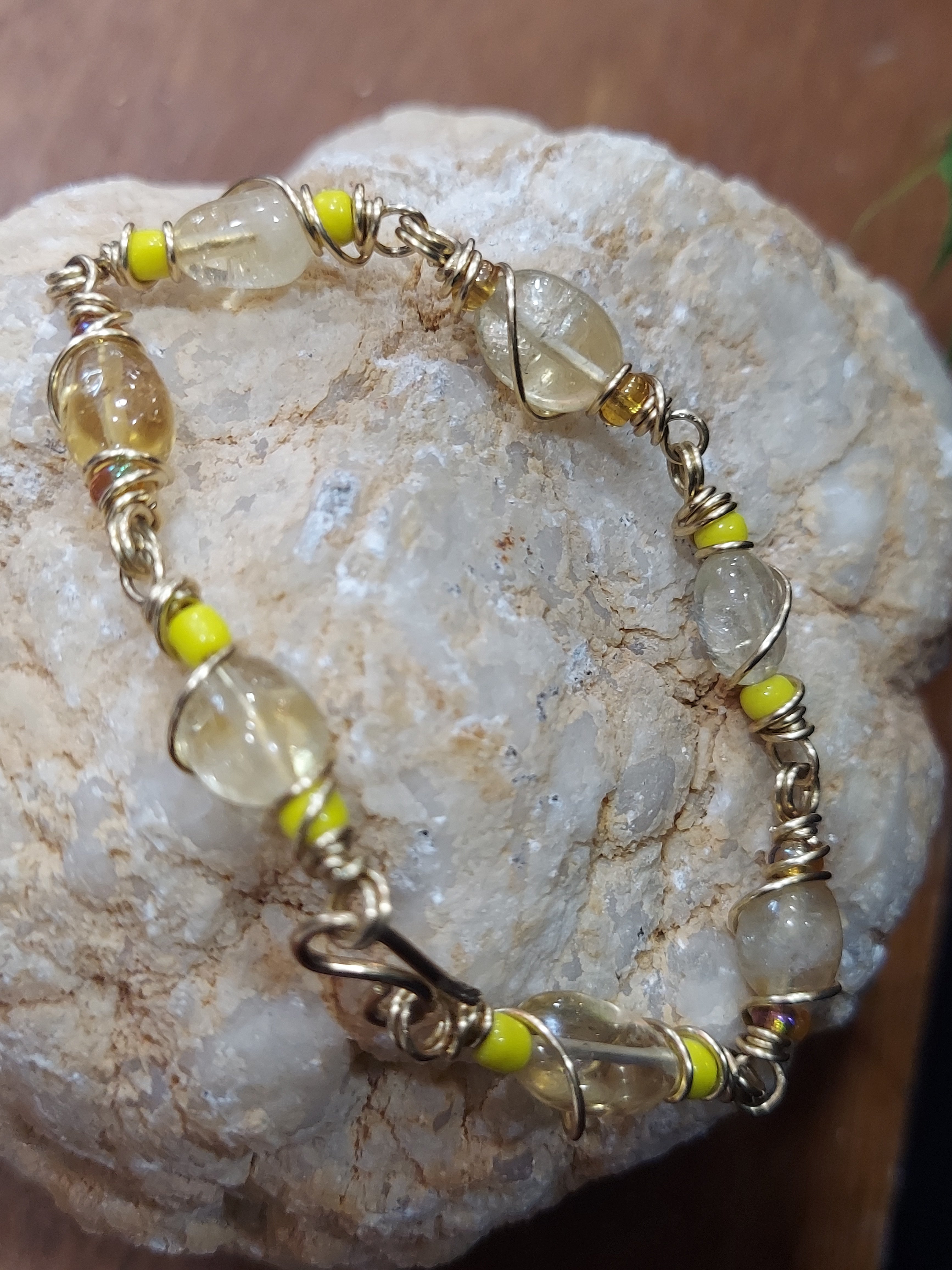 Osun / Oshun Brass Links Citrine Bracelet NO CHARMS